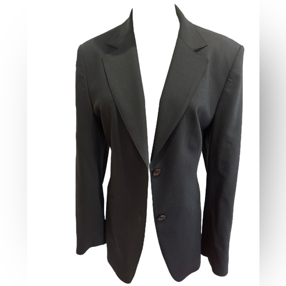 Talbots Jackets & Blazers - TALBOTS BLACK ITALIAN WOOL FITTED BLAZER MINIMALIST OLD MONEY QUIET LUXURY SZ 14